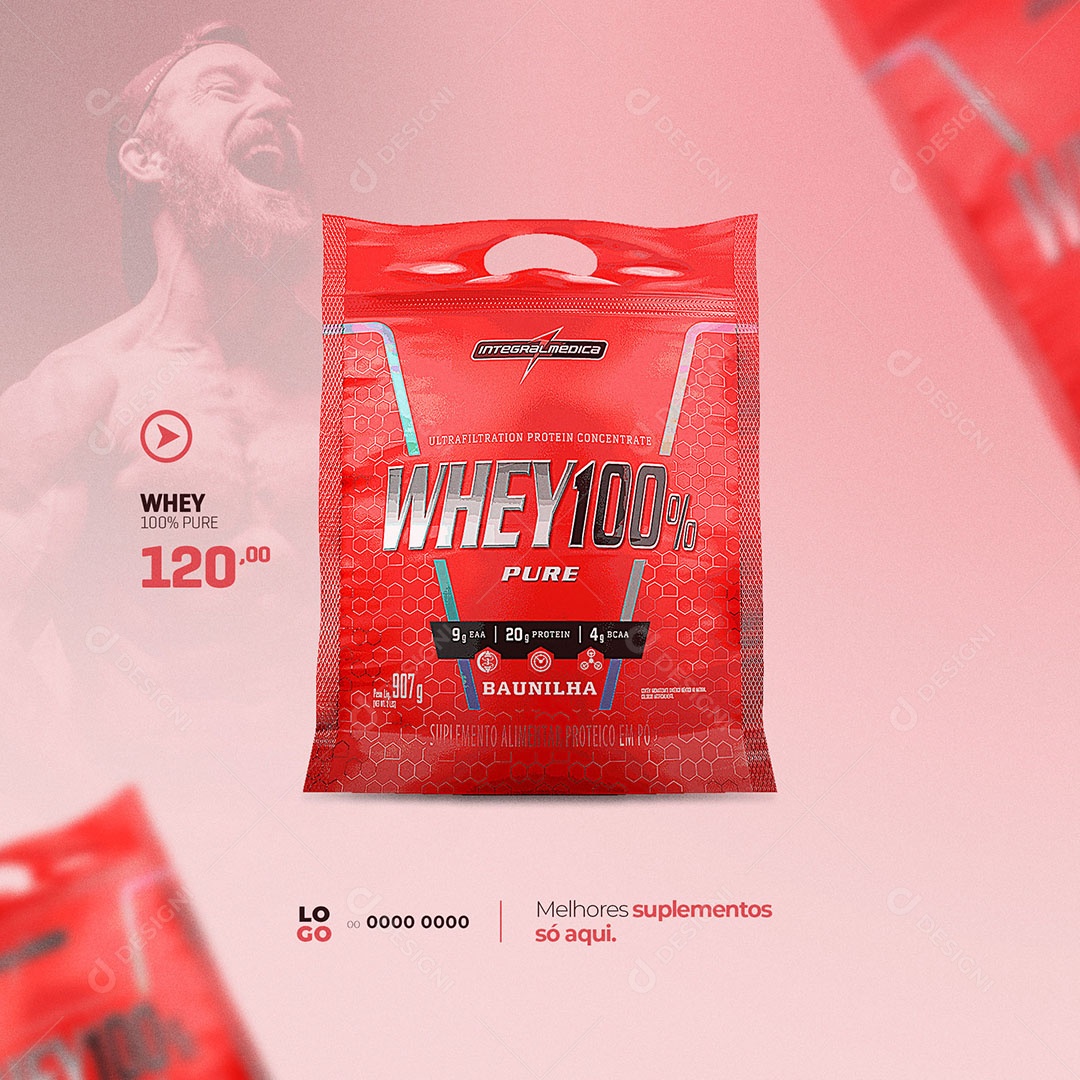 Social Media Suplementos Whey Protein PSD Editável