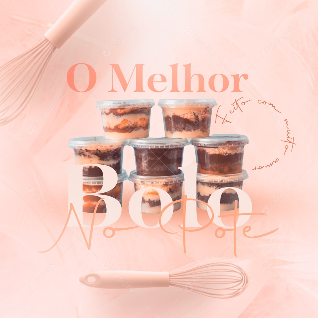 Social Media Confeitaria Bolo no Pote PSD Editável