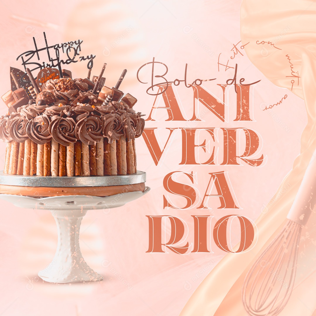 Social Media Confeitaria Bolo de Aniversário PSD Editável