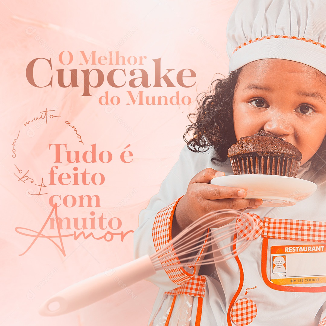 Social Media Confeitaria O Melhor Cupcake do Mundo PSD Editável
