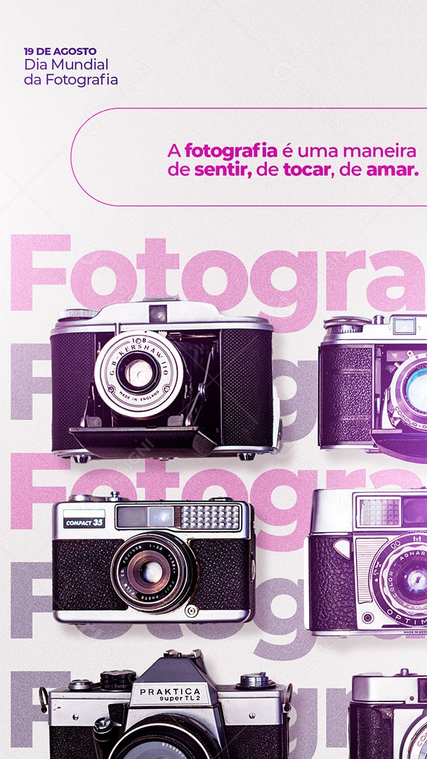 Story Dia Mundial da Fotografia 19 de Agosto Social Media PSD Editável