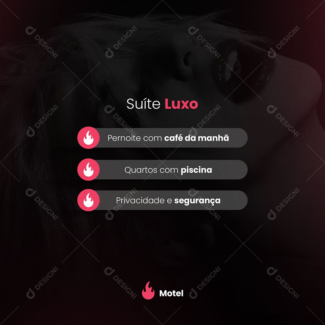 Social Media Motel Suíte Luxo PSD Editável