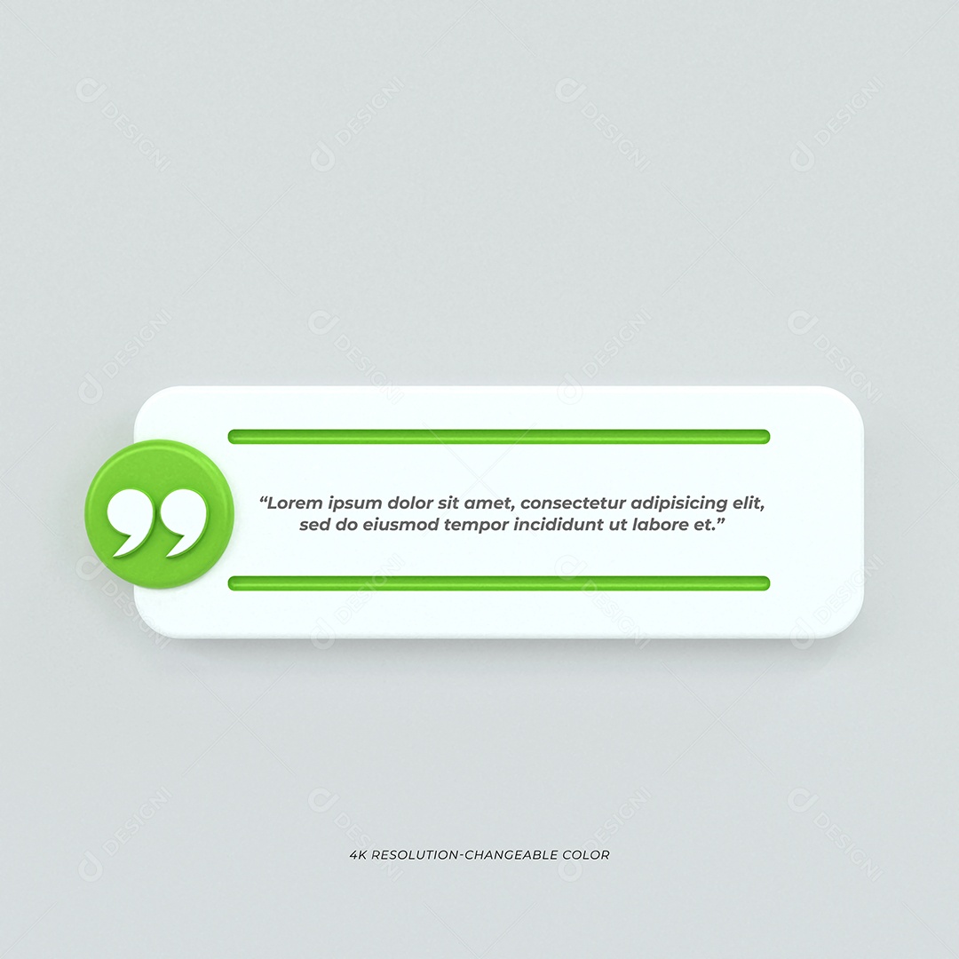 Citações para postagem Ilustração 3D Verde para Composição PSD