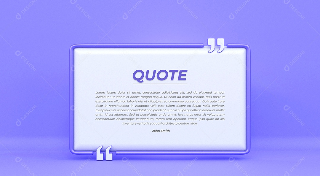 Citações para postagem Ilustração 3D branco para Composição PSD