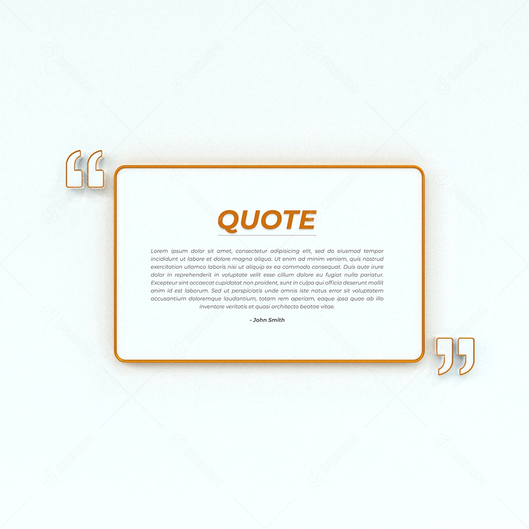 Citações para postagem Ilustração 3D branco para Composição PSD