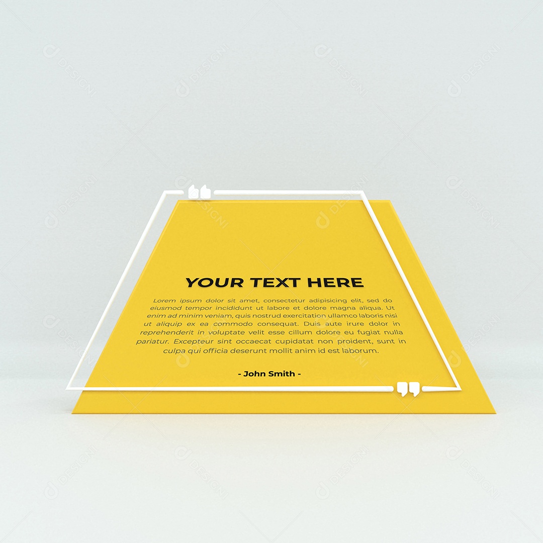 Citações para postagem Ilustração 3D Amarelo para Composição PSD