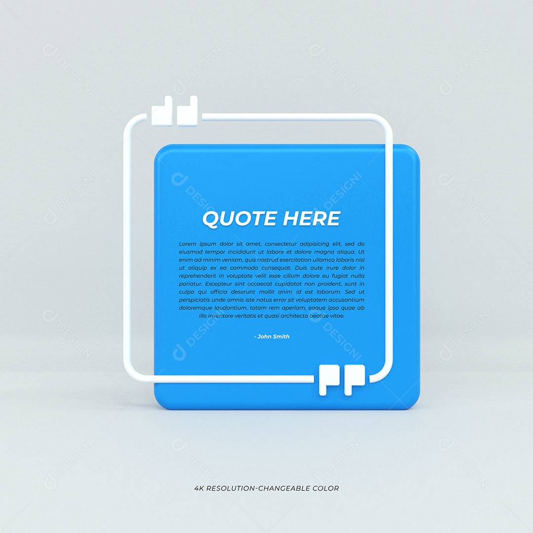 Citações para postagem Ilustração 3D Azul para Composição PSD