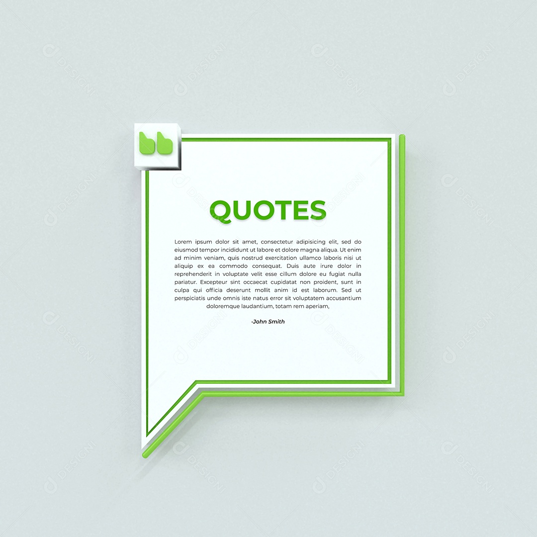 Citações para postagem Ilustração 3D Verde para Composição PSD