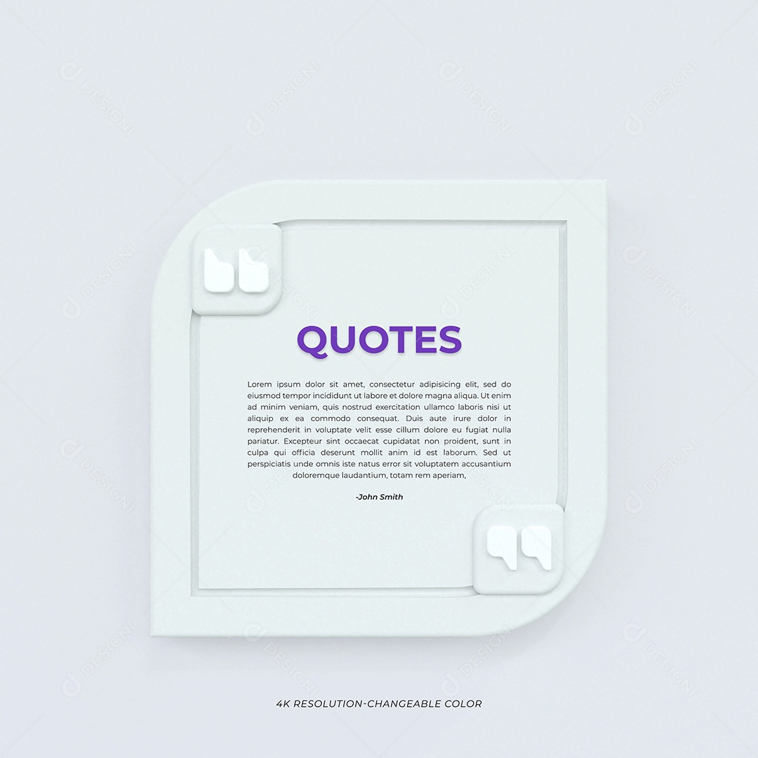 Citações para postagem Ilustração 3D para Composição PSD
