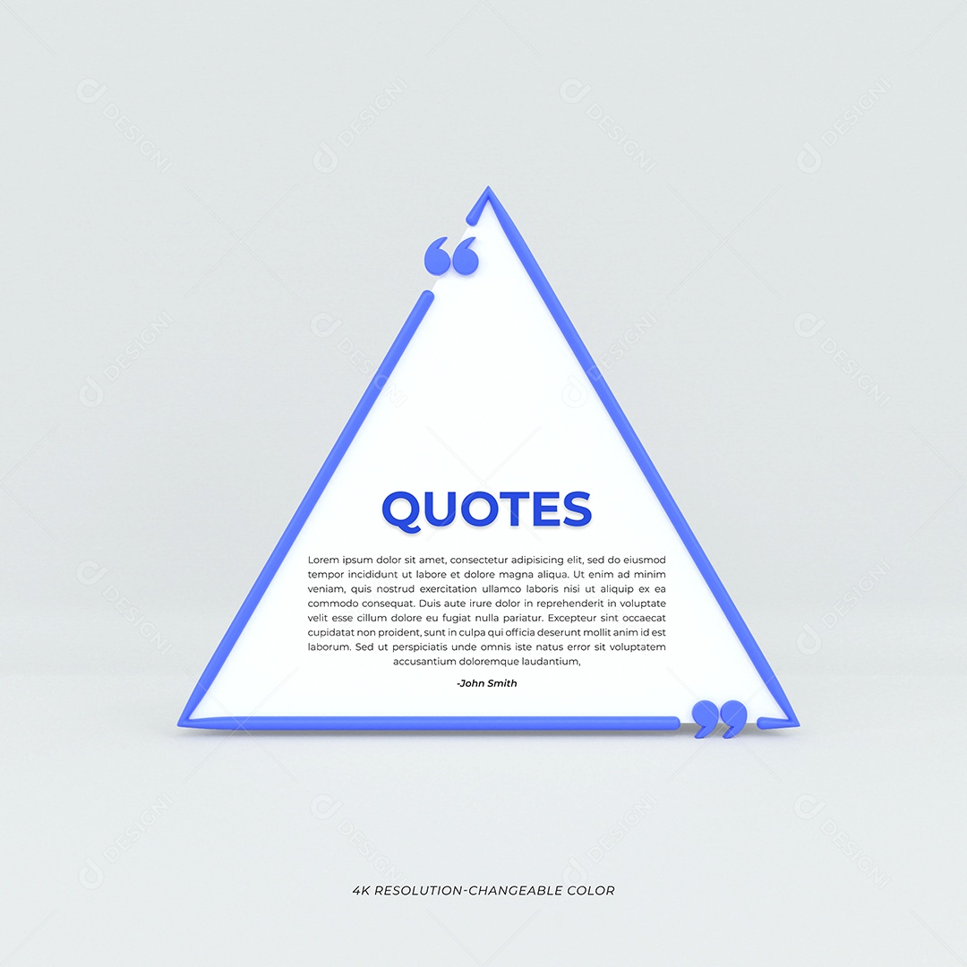 Citações para postagem em forma de triângulo Ilustração 3D para Composição PSD