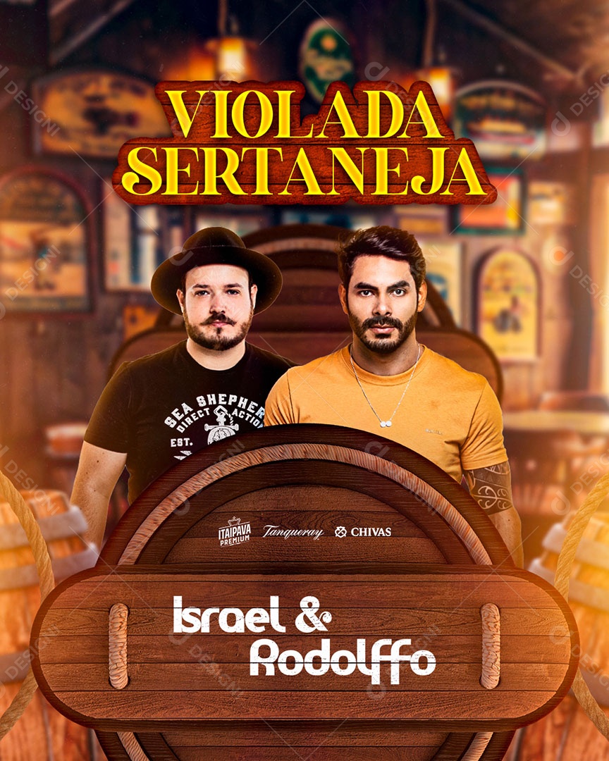 Flyer Show Israel e Rodolffo Social Media PSD Editável