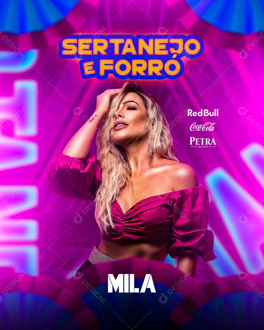 Flyer Sertanejo e Forró Mila Social Media PSD Editável