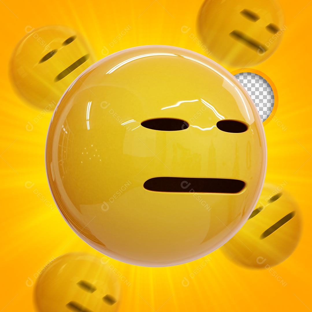 Emoji 3D Reação carrancudo Elemento para composição PSD