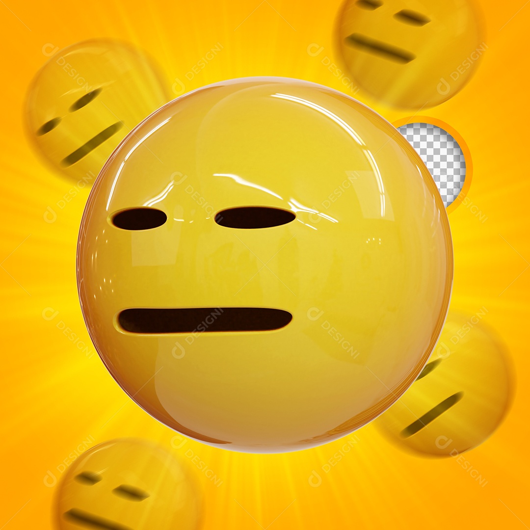 Emoji 3D Reação carrancudo Elemento para composição PSD