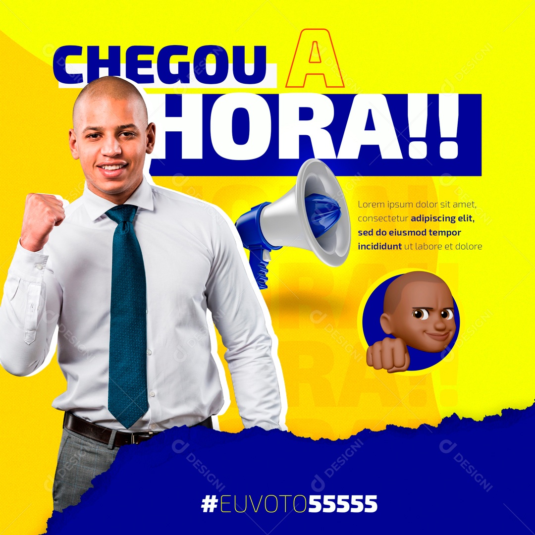 Chegou A Hora De Mostrar o Seu Apoio Social Media PSD Editável