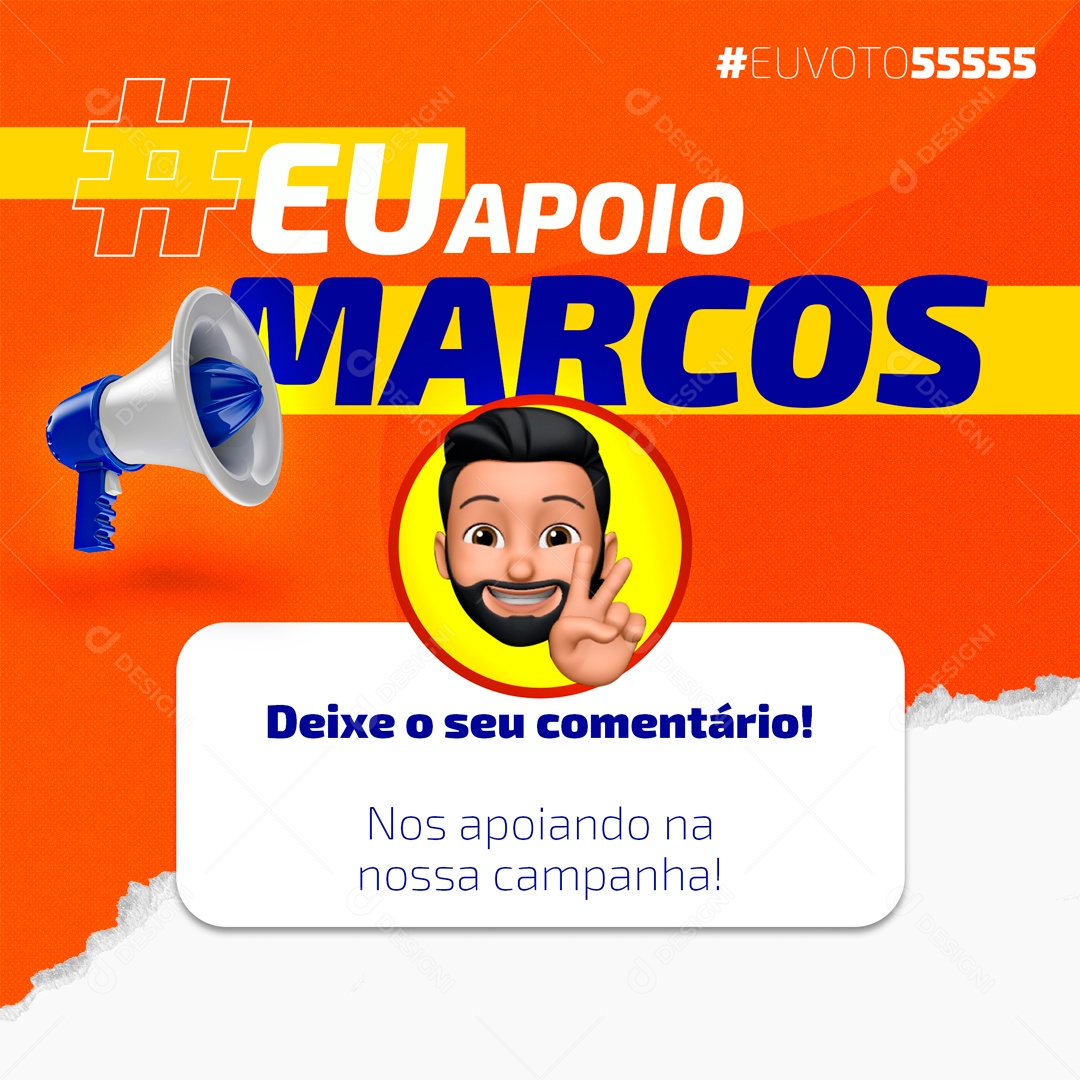 Eu Apoio Deputado Federal Social Media PSD Editável