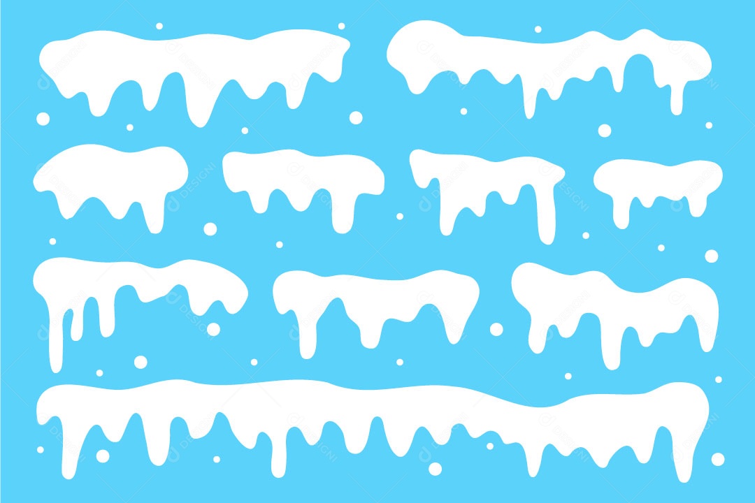 Conjunto de neves branca de natal ilustração vetor EPS