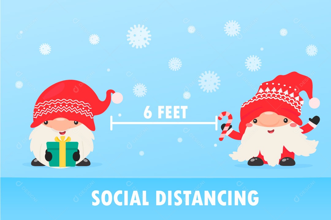 Distanciamente social personagens natalino Vetores EPS