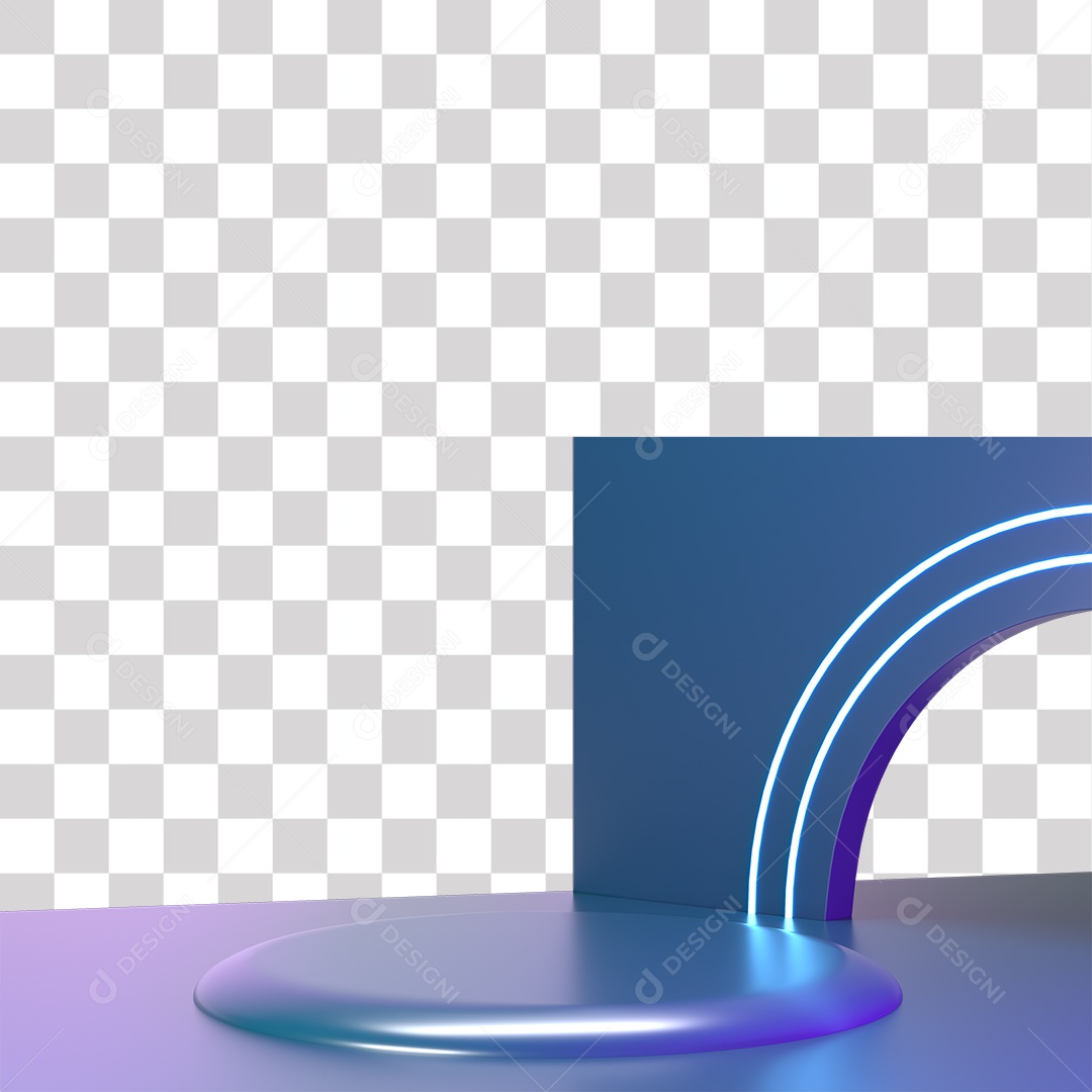 Blue backdrop with podium Element 3D Transparent