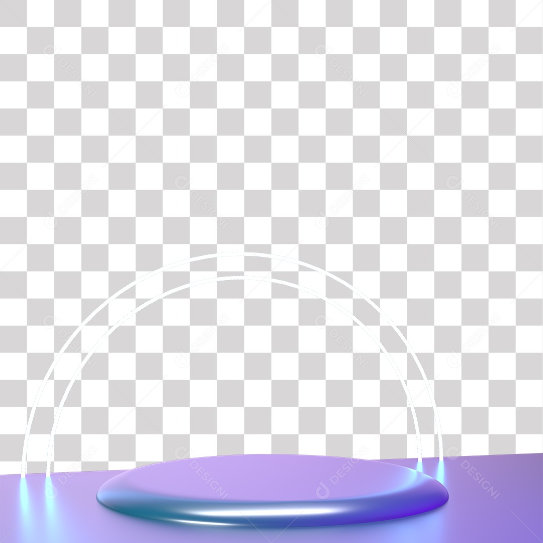 Cenário Azul com Pódio Elemento 3D PNG Transparente