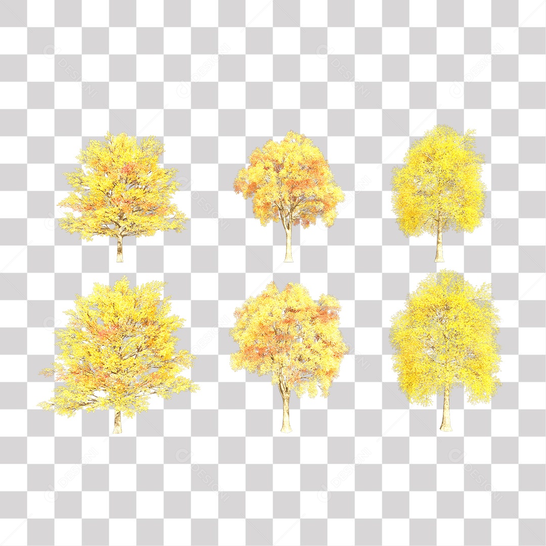Árvores Amarela PNG Transparente