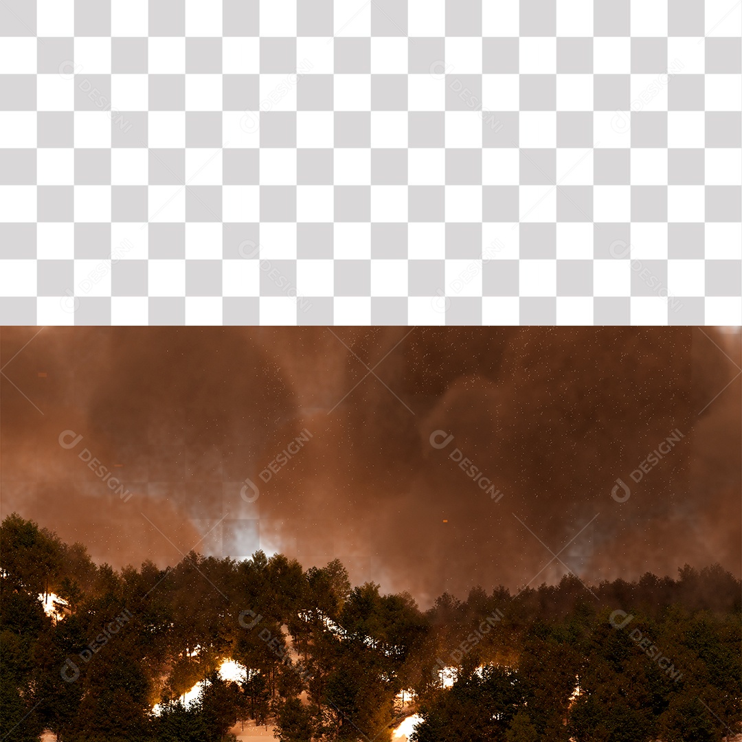 Queimada Árvores Fumaça PNG Transparente