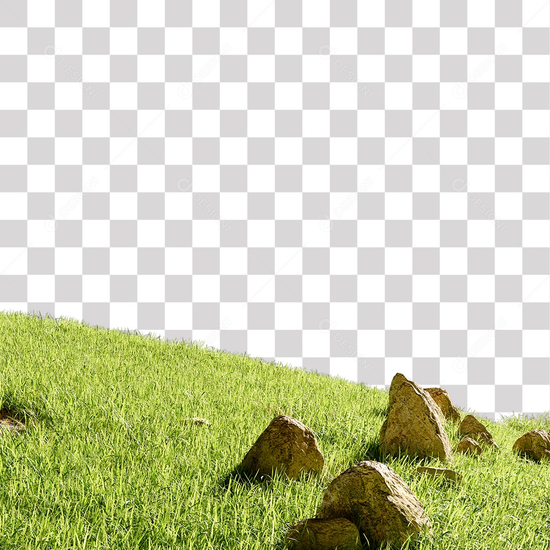 Grama Verde Pedra PNG Transparente