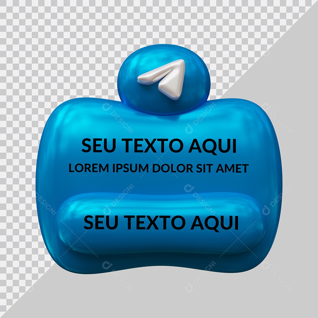 Maquete de Redes Sociais Postagem para Telegram Ilustração 3D