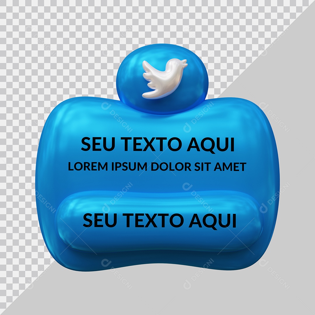 Maquete de Redes Sociais Postagem para Twitter Ilustração 3D