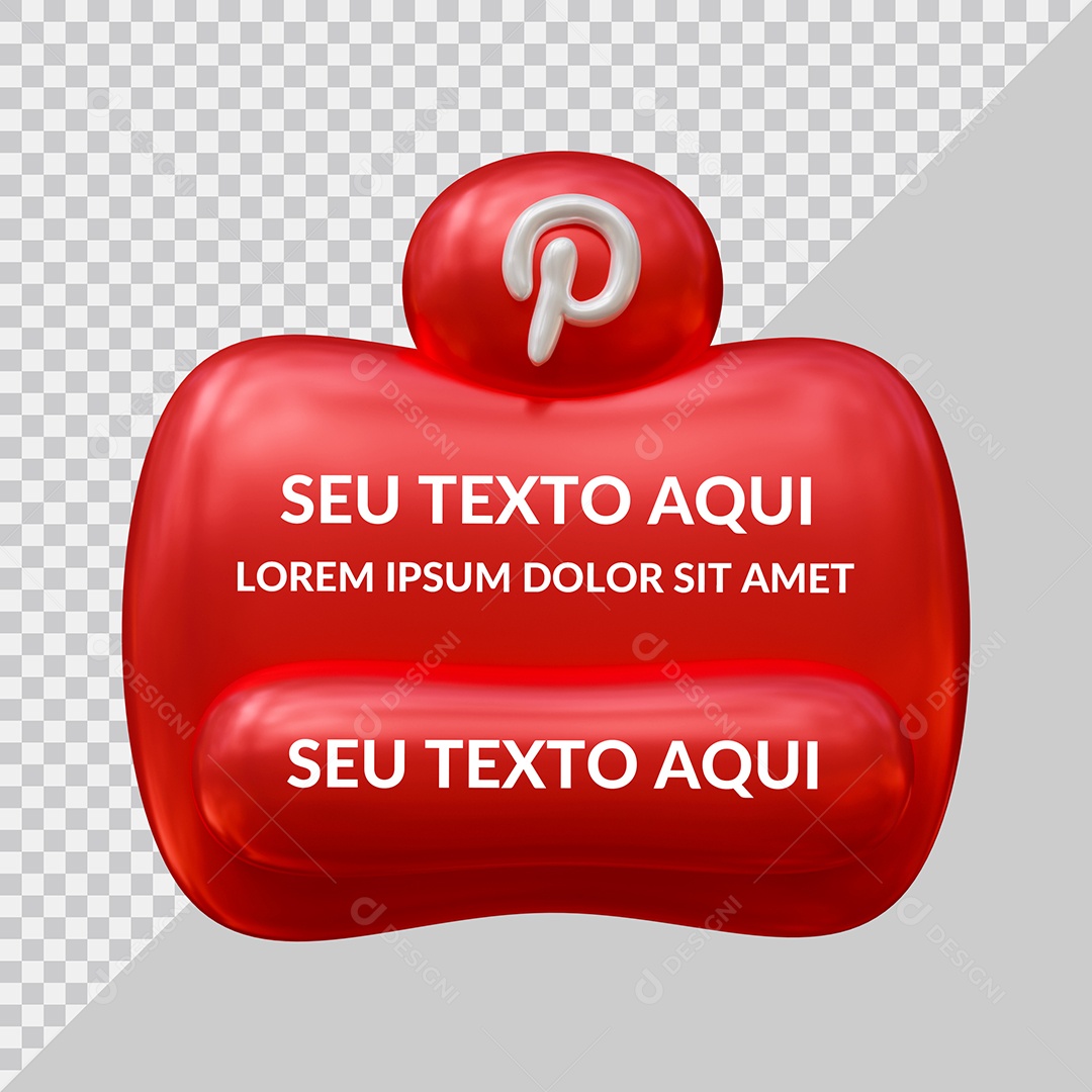 Maquete de Redes Sociais Postagem para Pinterest Ilustração 3D