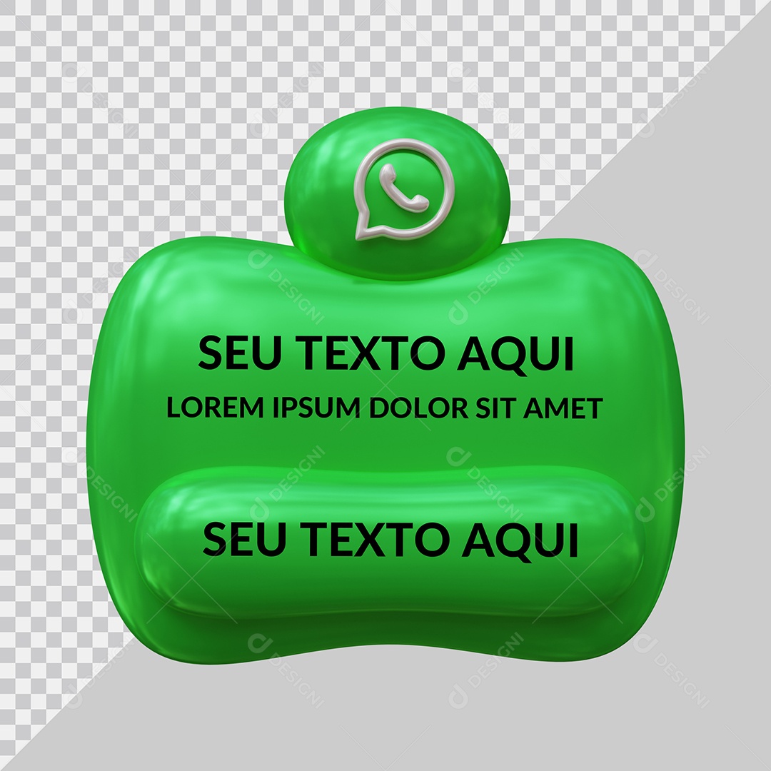 Maquete de Redes Sociais Postagem para Whatsapp Ilustração 3D