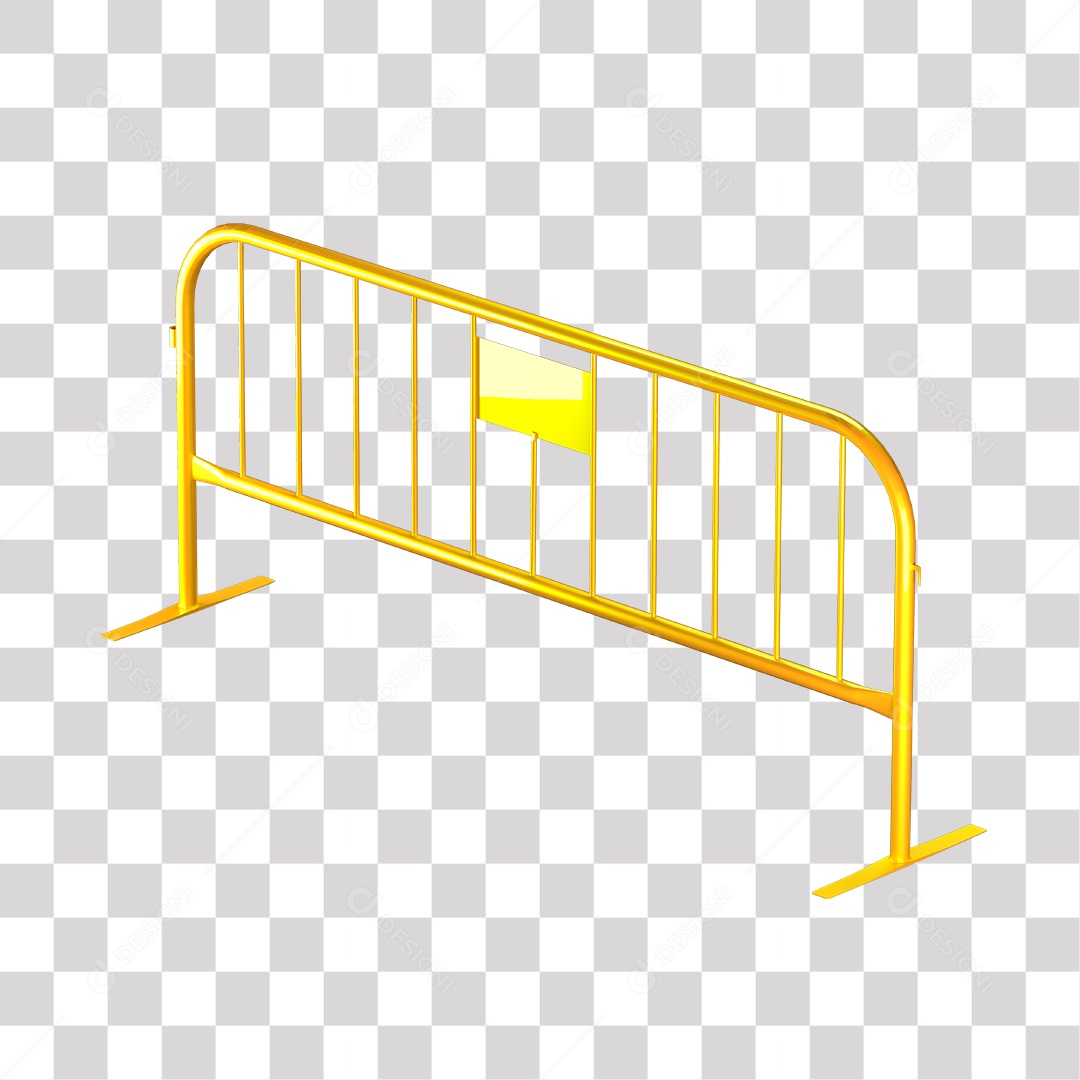 Barreira de Segurança Amarela PNG Transparente