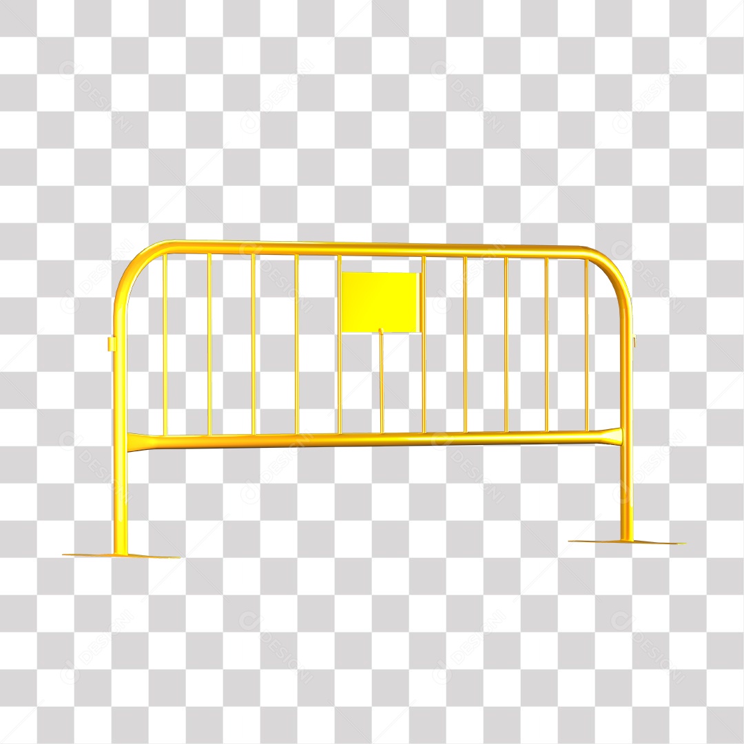 Barreira de Segurança Amarela PNG Transparente