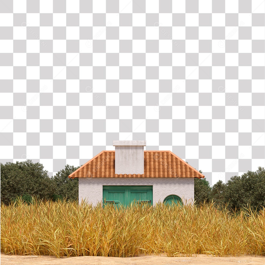 Casa na Beira da Estrada PNG Transparente