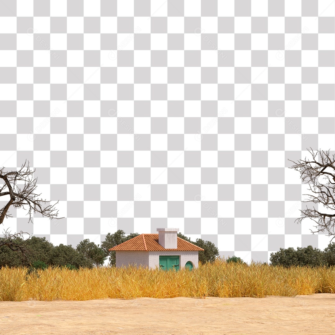 Casa na Beira da Estrada PNG Transparente