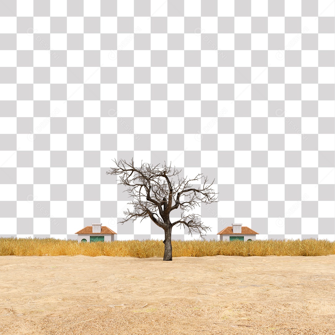 Casas na Beira da Estrada PNG Transparente