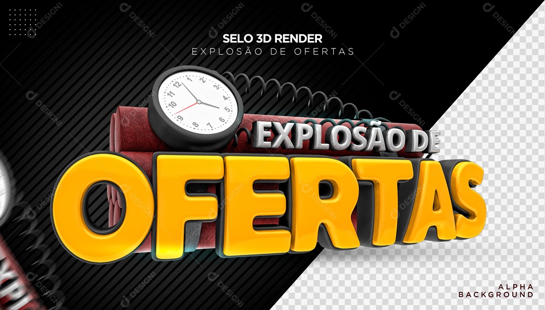 Selo 3D Para Composições Explosão De Ofertas PSD