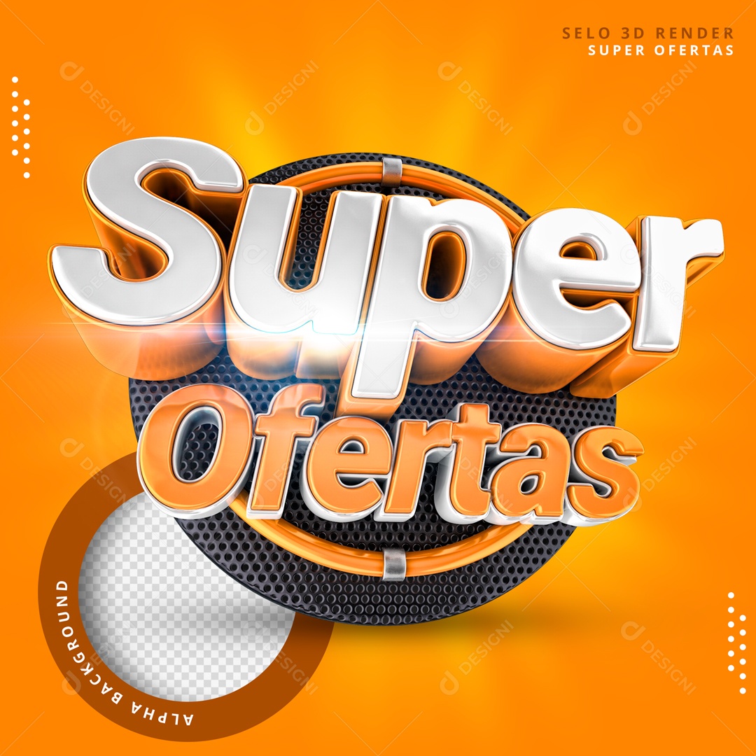 Selo 3D Para Composições Super Ofertas PSD