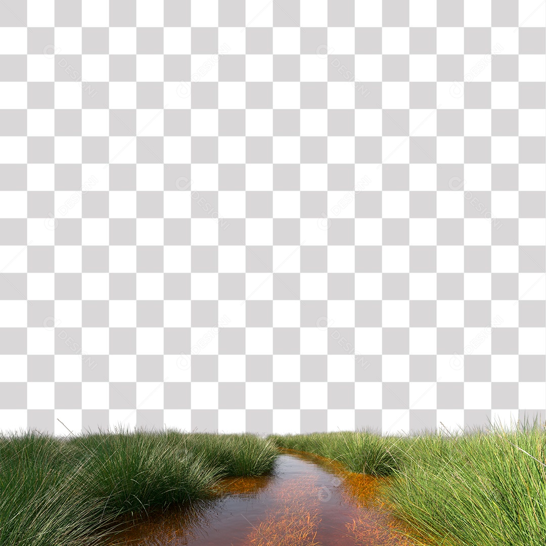 Arbusto de Capim Verde Córrego PNG Transparente