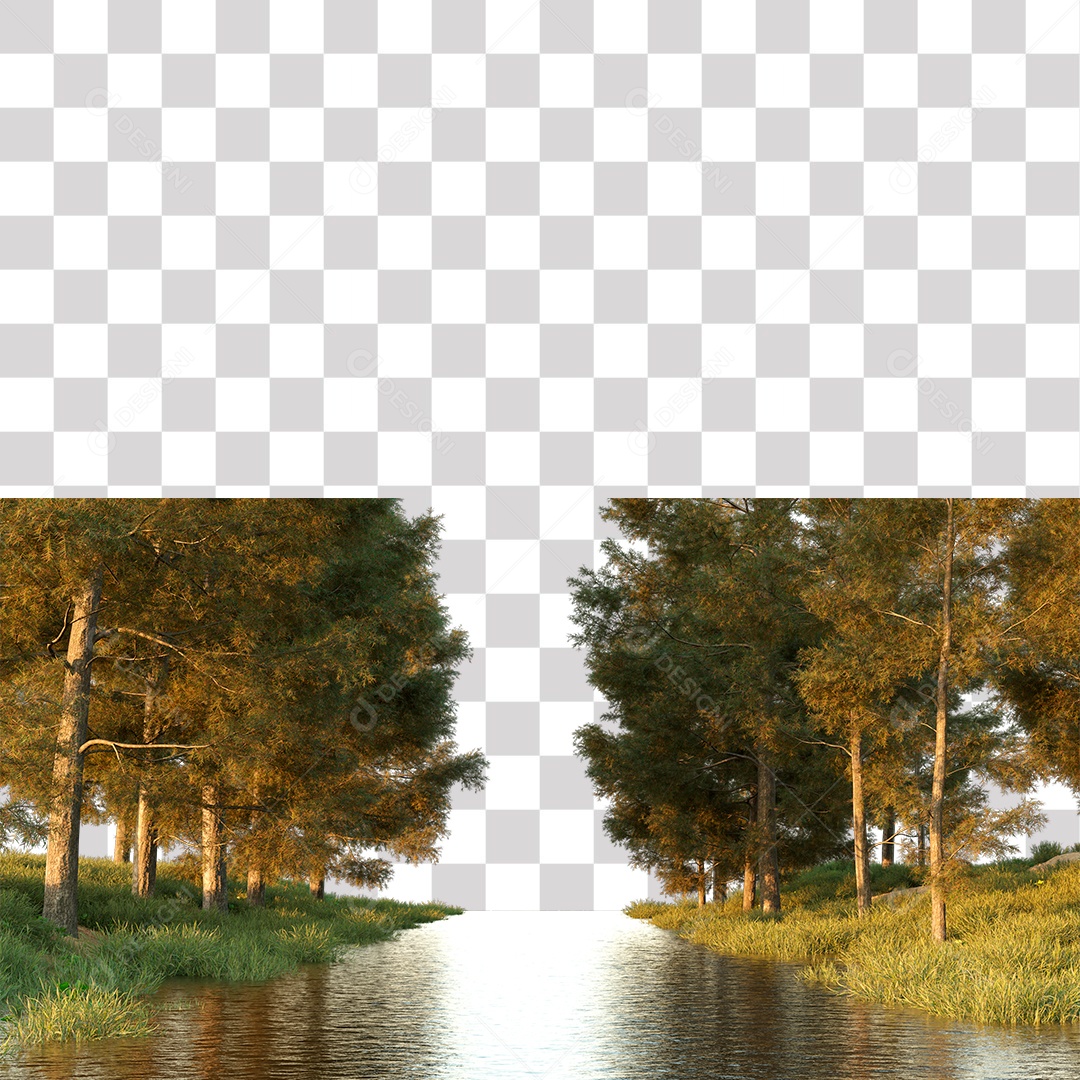 Árvore de Folha Verde Planta Córrego PNG Transparente