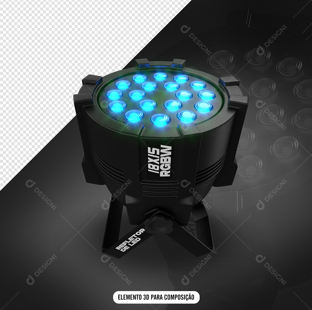 Elemento 3D Para Composição Luzes Azul  PSD