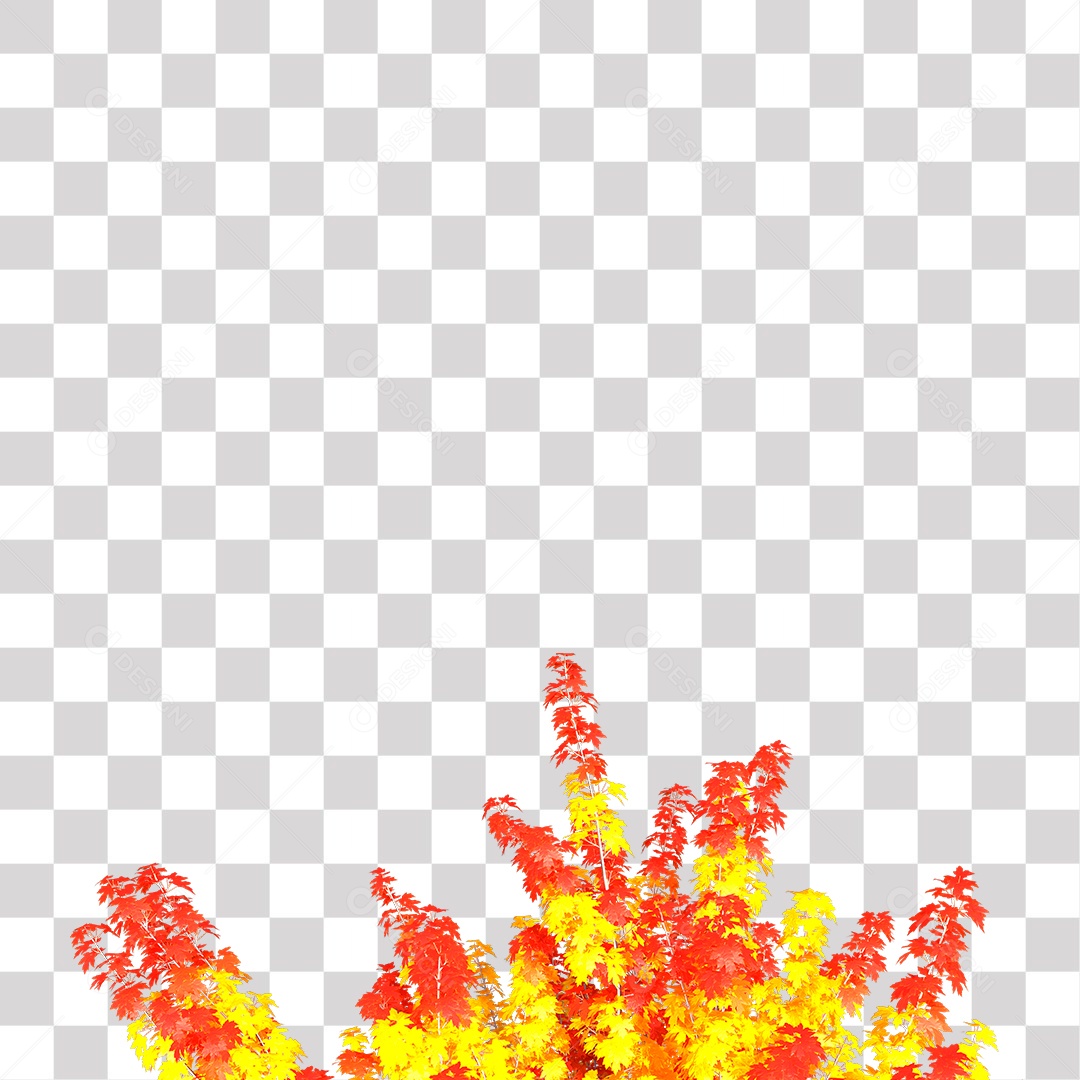 Parte Superior da Árvore de Folha Amarela PNG Transparente