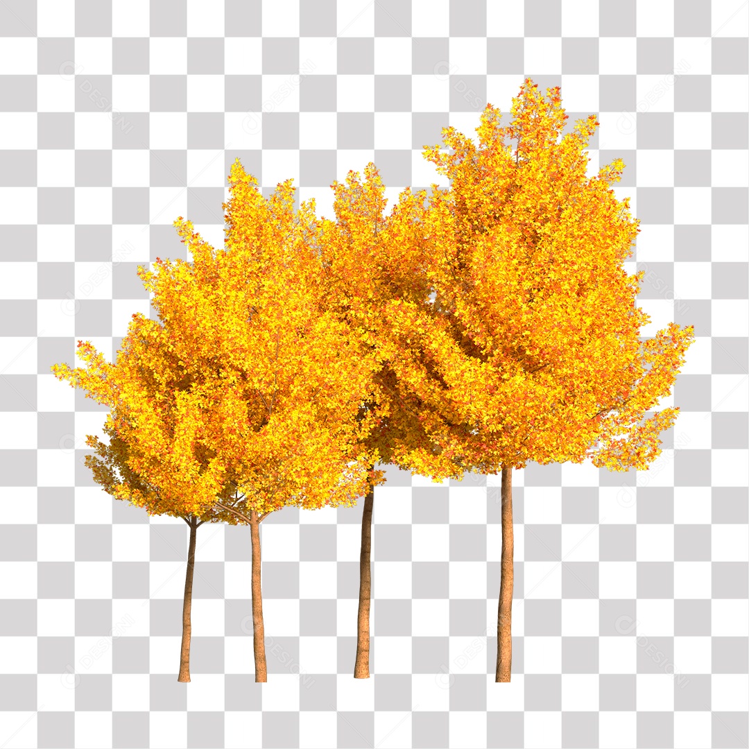 Árvore de Folha Amarela PNG Transparente