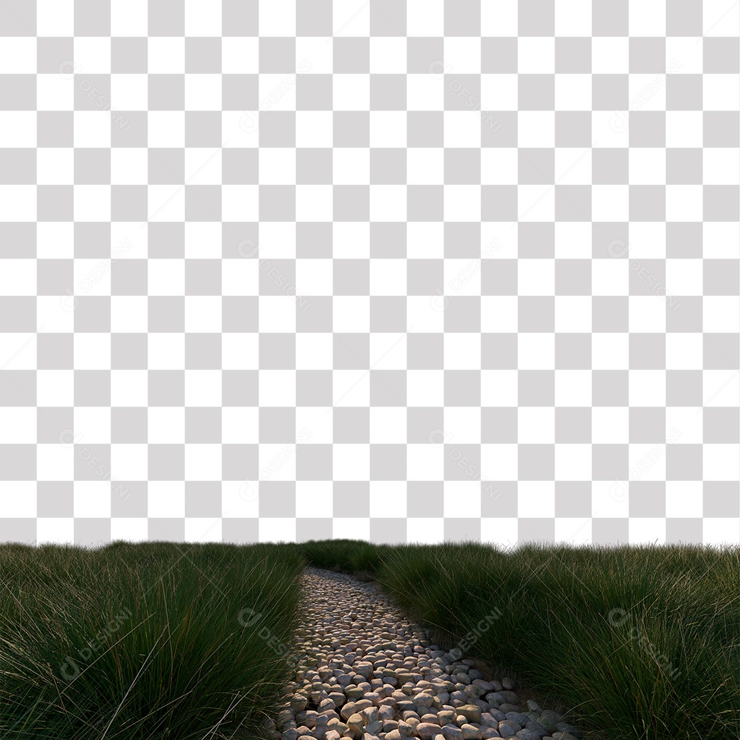 Paisagem de Estrada com Pedras PNG Transparente