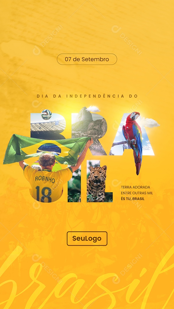 Dia da Independência do Brasil 7 de Setembro Política Social Media PSD Editável