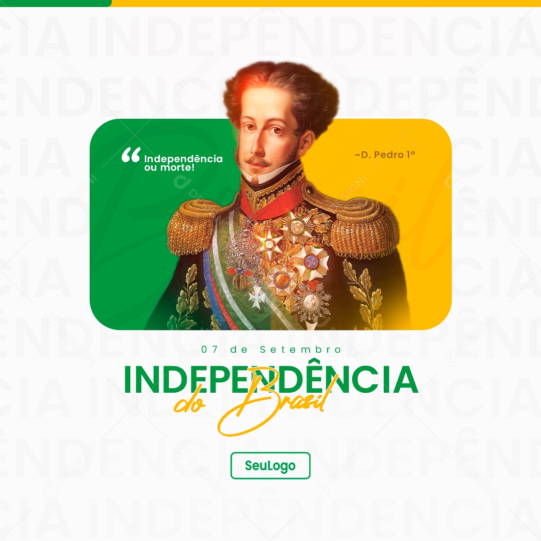 Dia da 07 de Setembro Independência do Brasil Social Media PSD Editável