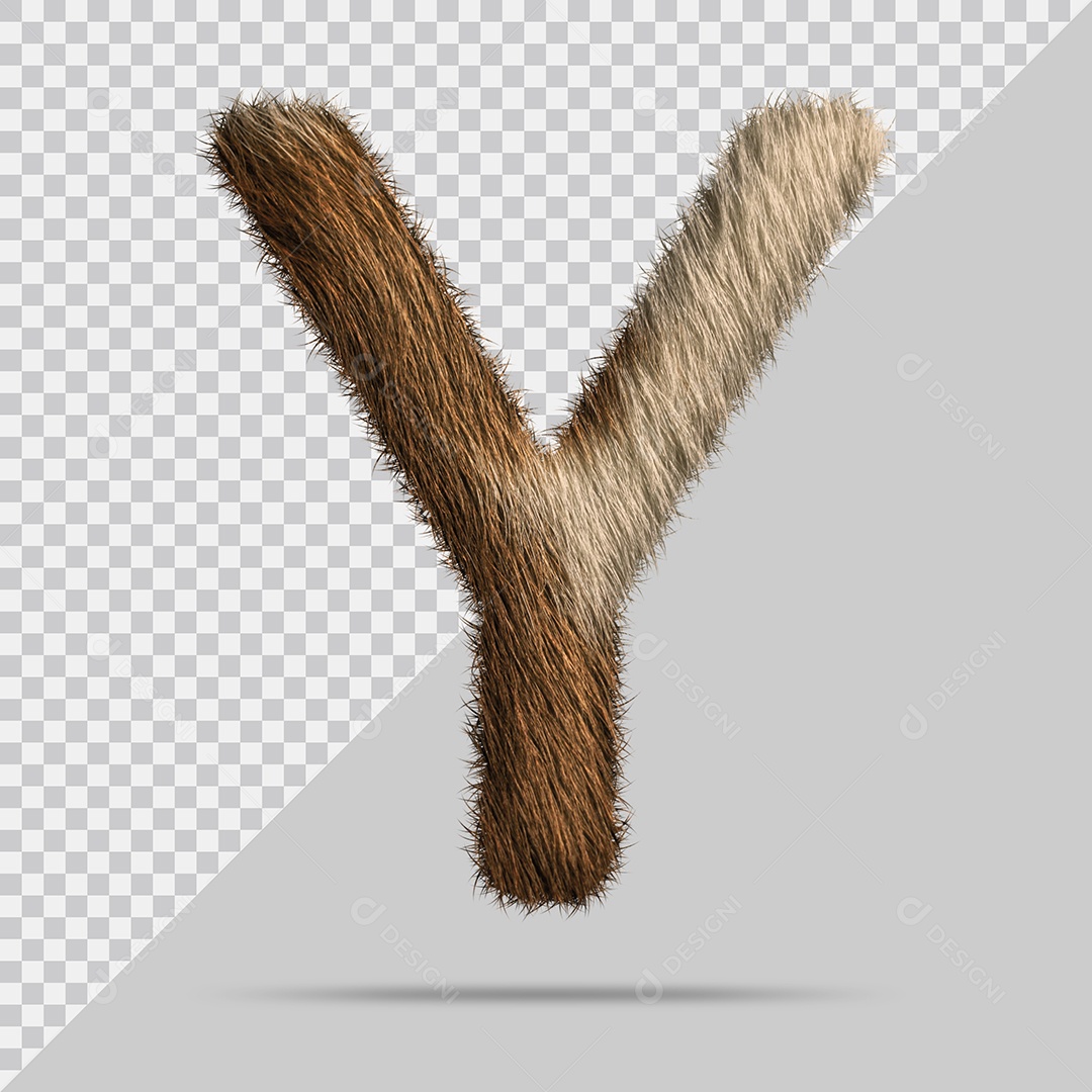 Letra Y Maiúscula com pele Ilustração 3D PSD