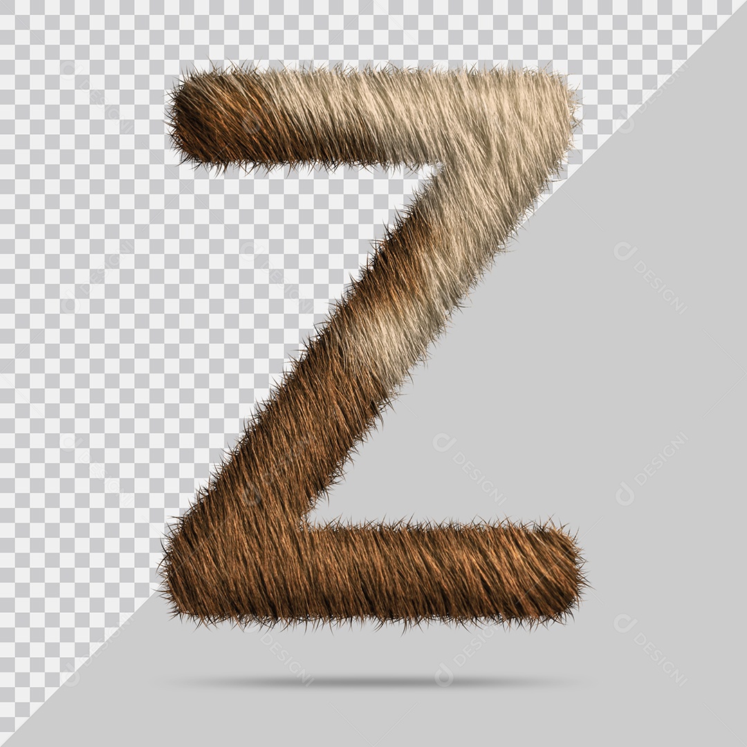 Letra Z Maiúscula com pele Ilustração 3D PSD