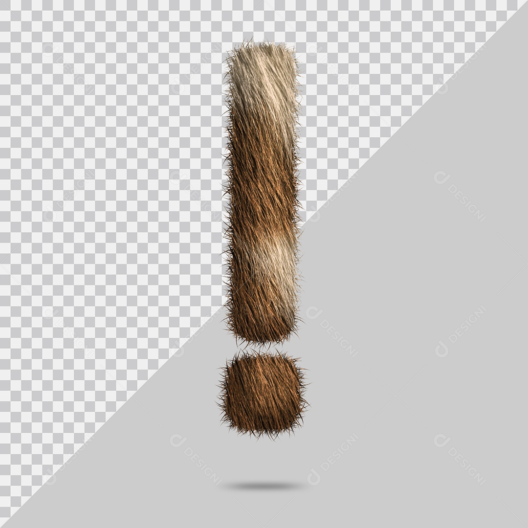 Ponto de Exclamação com pele Ilustração 3D