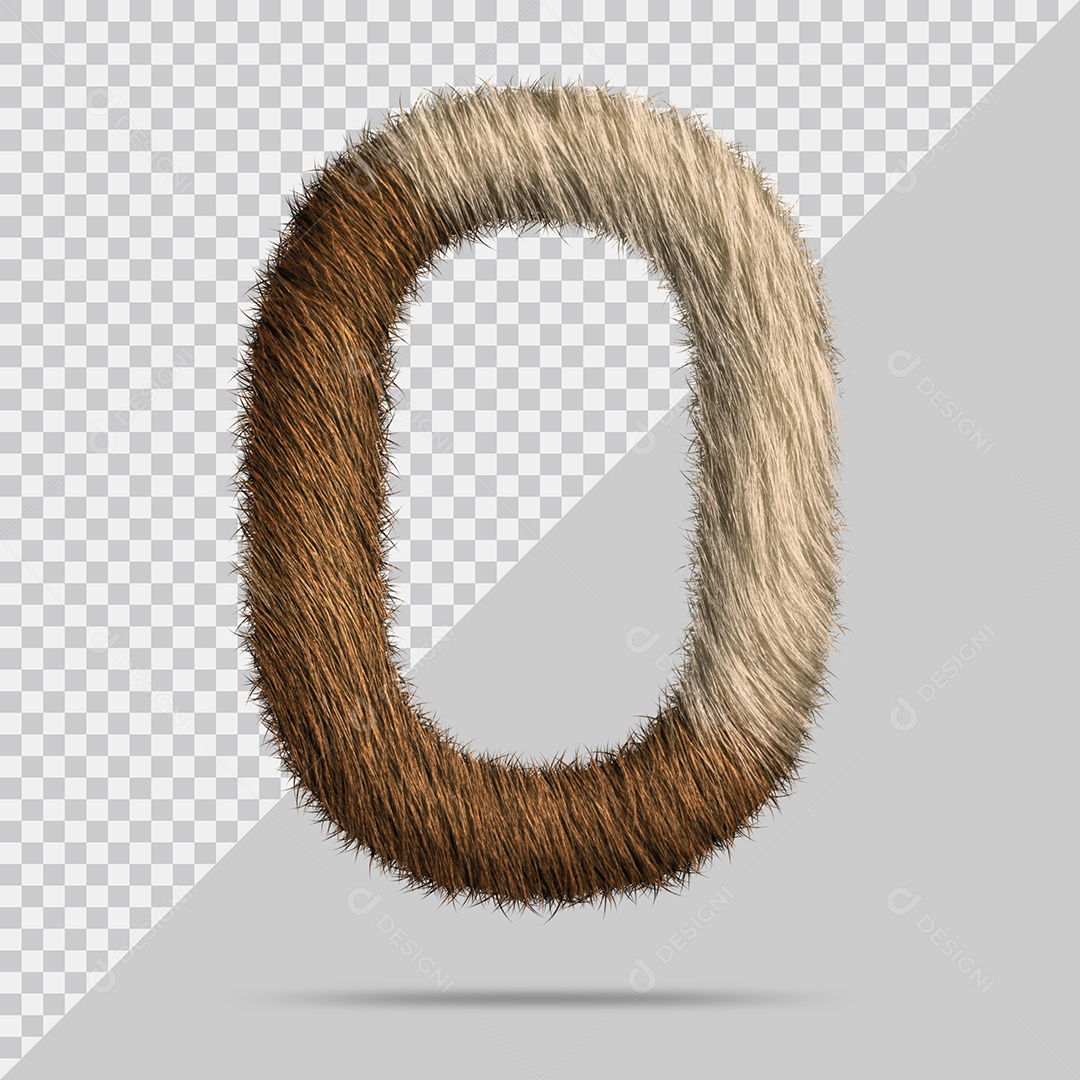 Número 0 com pele ilustração 3D PSD